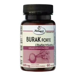 Tabletki Burak Forte Herbapol z żelazem i witaminą C, szt. 60 — zdjęcie 1